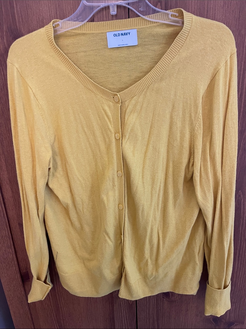Old Navy Mustard Yellow V-Neck Button Cardigan
